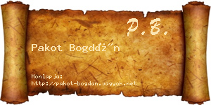 Pakot Bogdán névjegykártya